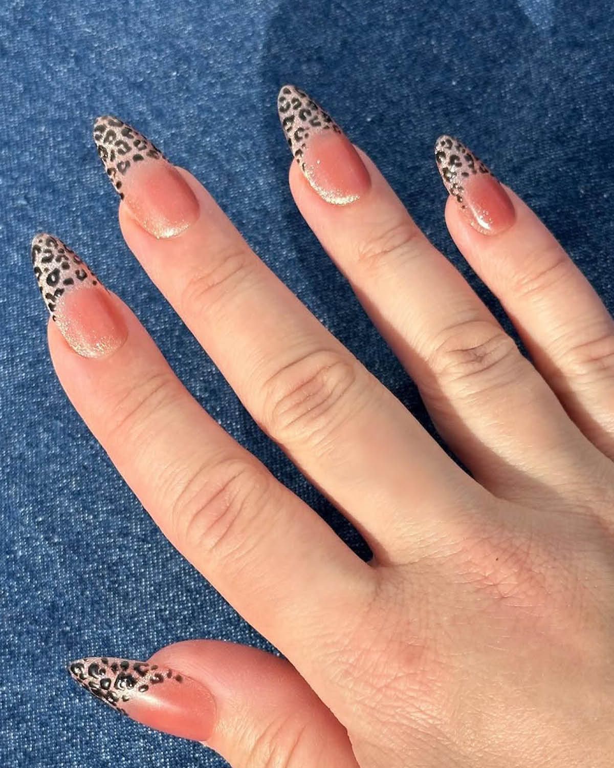 cheetah french manicure by miss pop nails