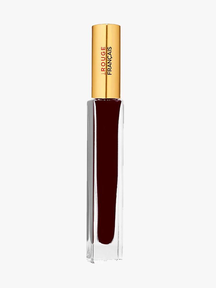 Le Rouge Francais Le Pourpre Andromède Mascara clear tube of mascara with gold cap on light gray background
