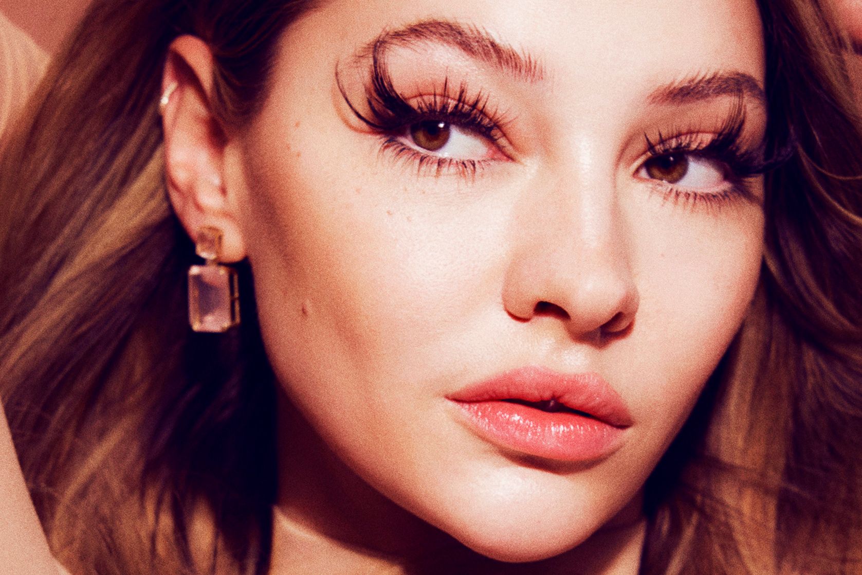 Madelyn Cline portrait with long eyelashes