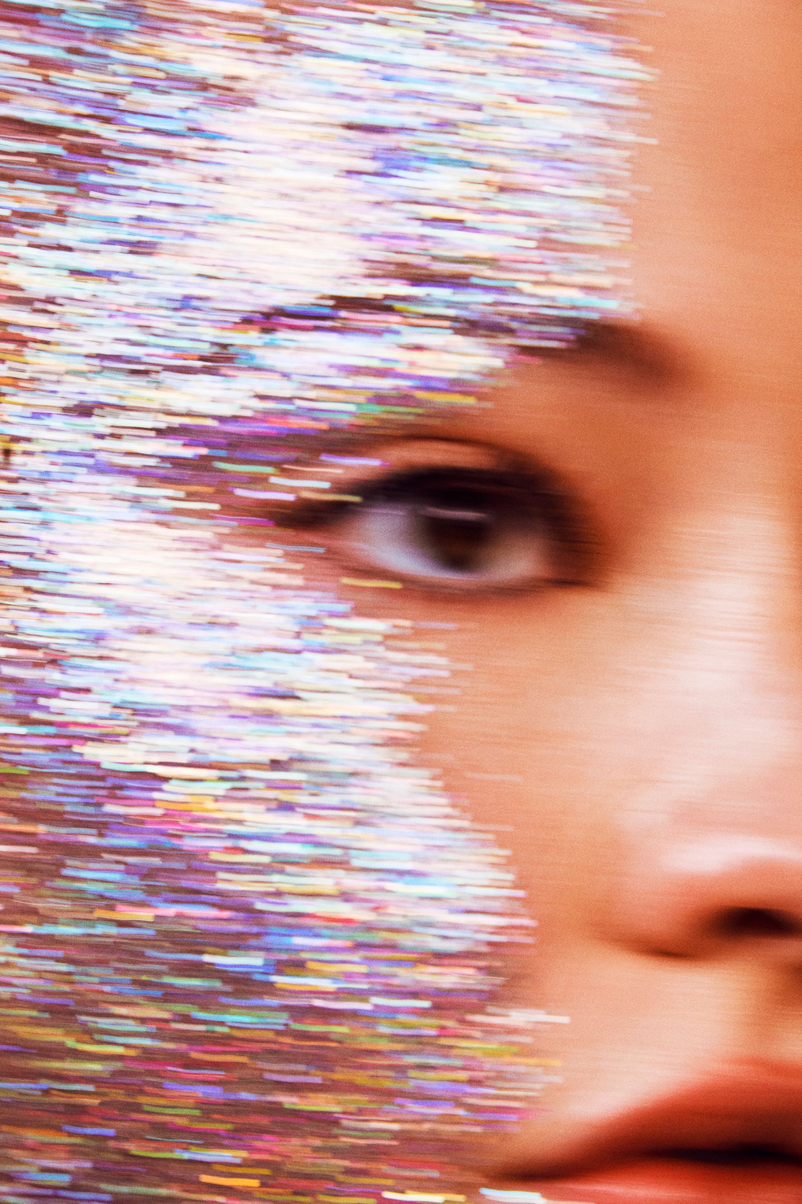 Madelyn Cline portrait with face glitter