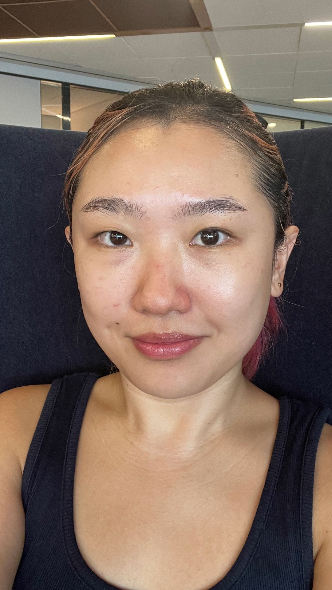 Sarah Han before applying the Maybelline Instant Age Rewind MultiUse Concealer