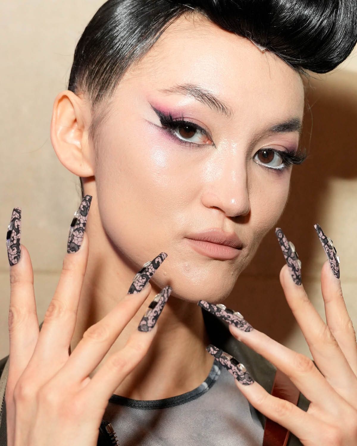 lace nails at the blonds FW 2025