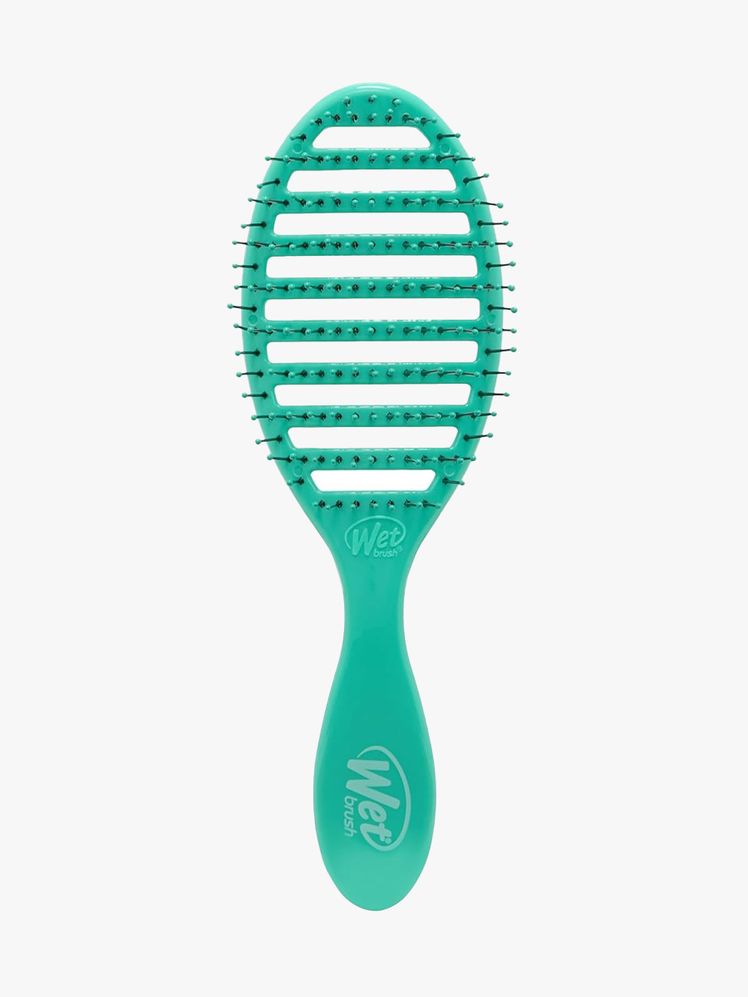 Wet Brush Speed Dry Hair Brush turquoise wet brush on light gray background