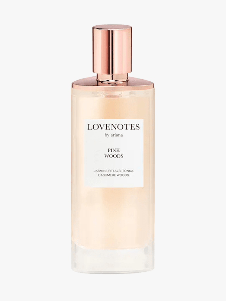 Ariana Grande LOVENOTES Eau de Parfum in branded component on a light gray background