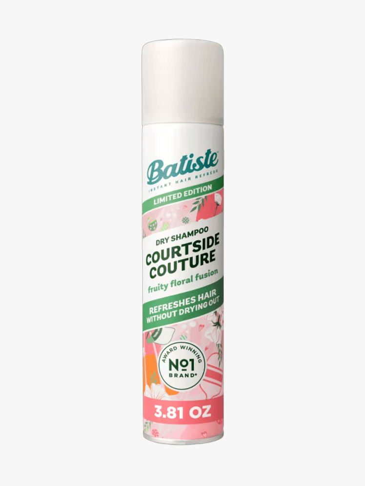 Batiste Limited Edition Courtside Couture Dry Shampoo in branded component on a light gray background