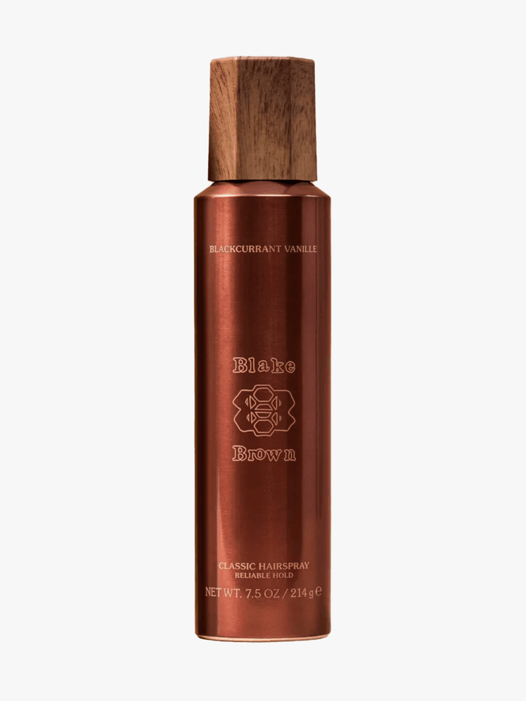 Blake Brown Classic Hairspray in branded component on a light gray background