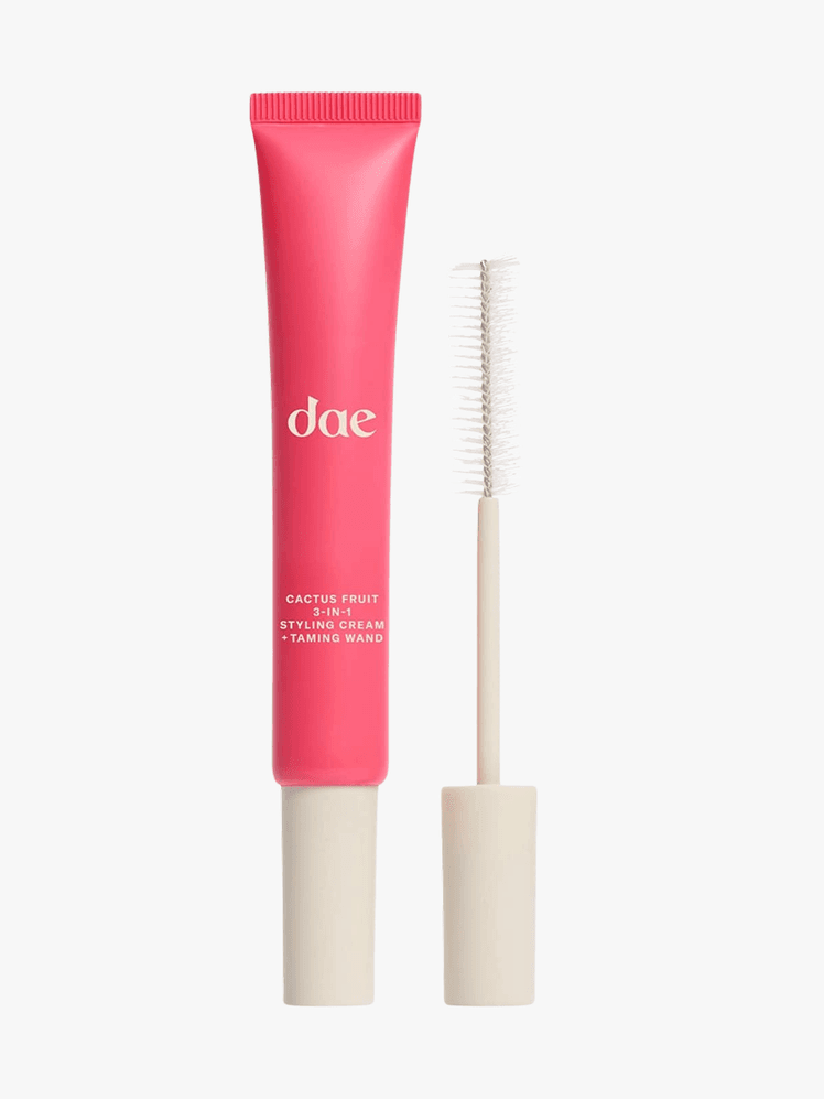 Dae cactus fruit styling cream and taming wand on a grey background