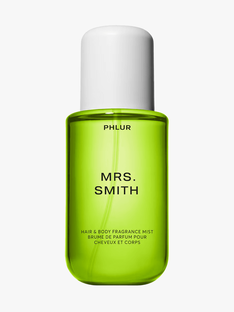 Phlur The Mrs Smith Body Mist in branded component on a light gray background