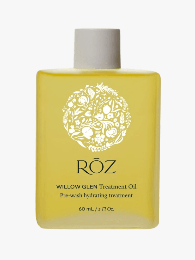 Roz Willow Glen Treatment Oil on a grey background
