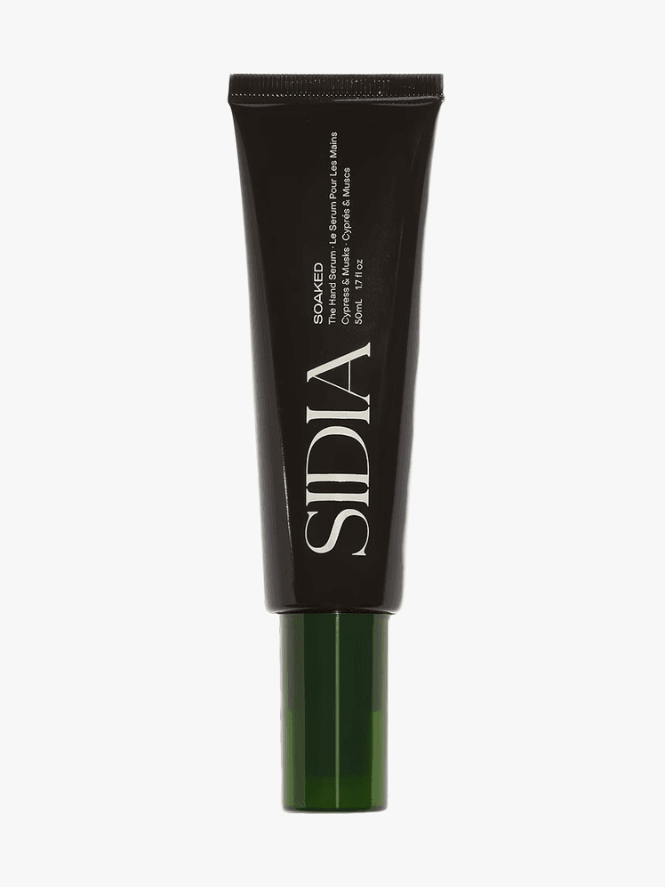 Sidia Hand Serum in branded component on a light gray background