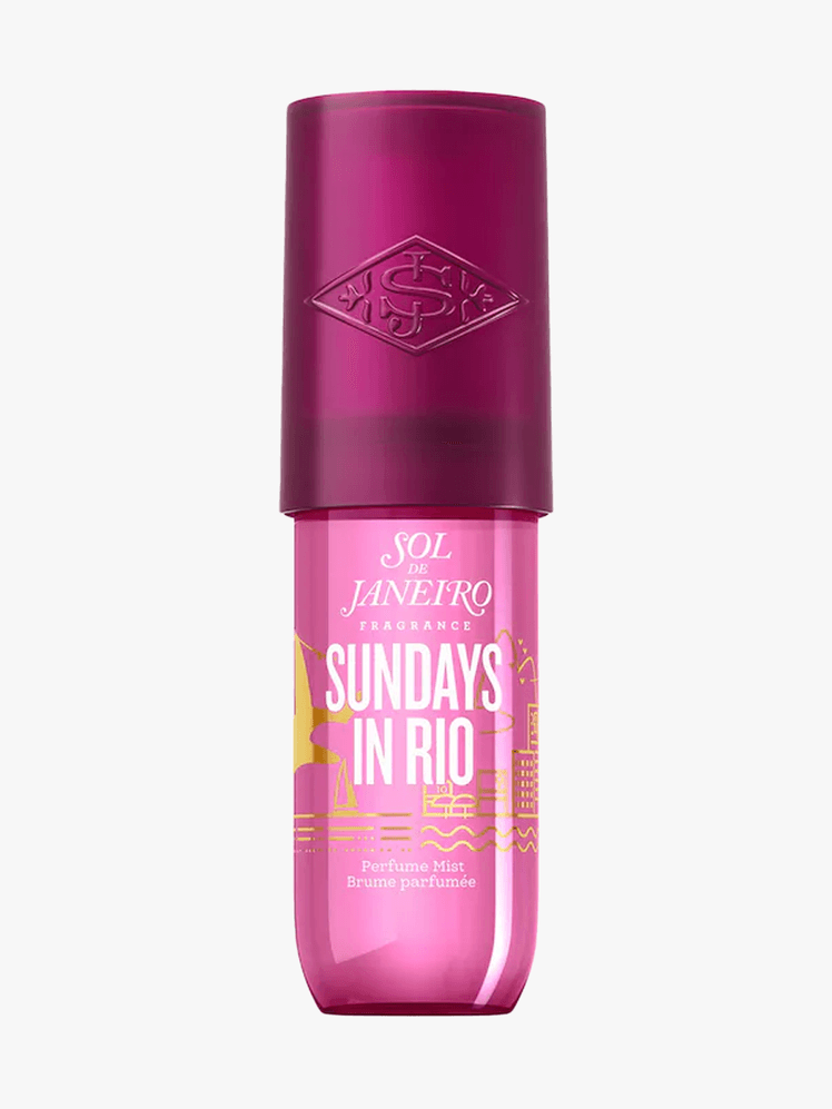 Sol de Janeiro Sundays in Rio Perfume Mist in branded component on a light gray background