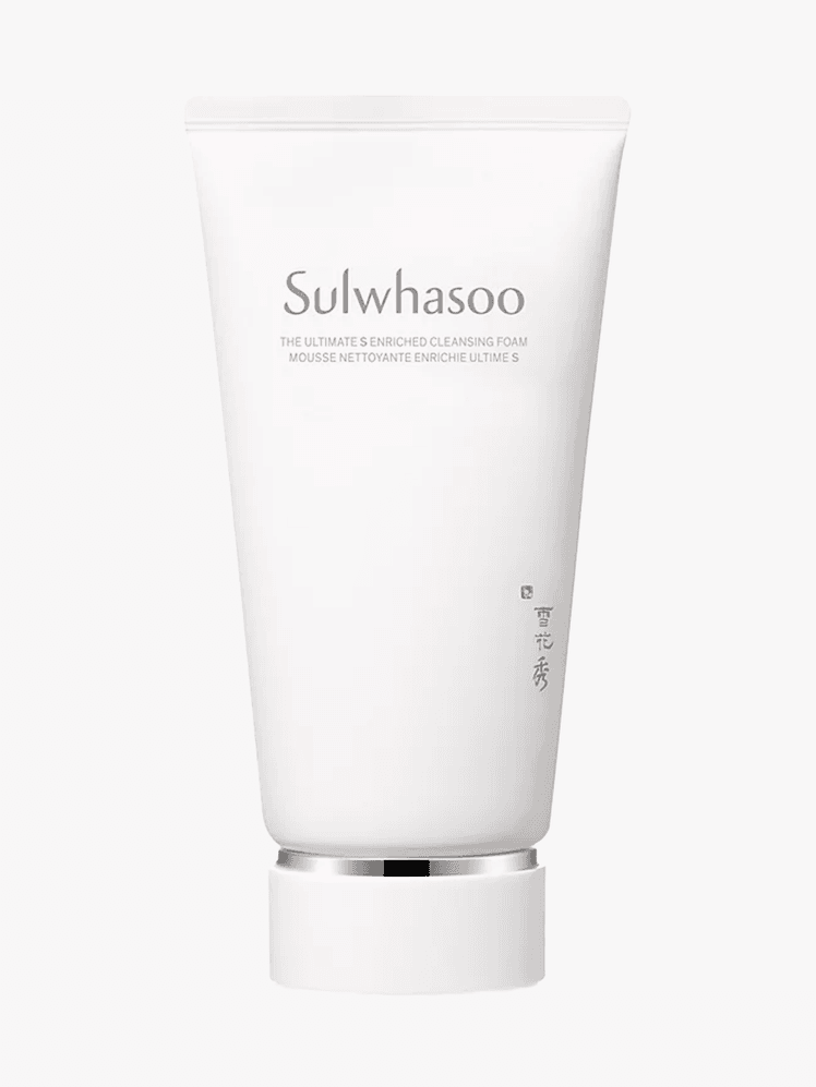 Sulwhasoo Ultimate S Enrich Cleansing Foam in branded tube component on a light gray background