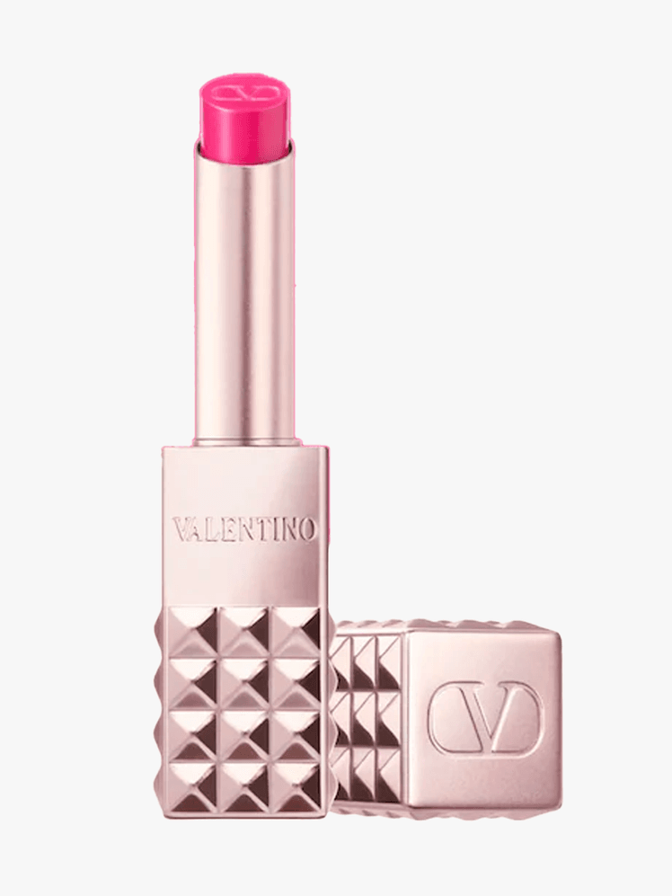 Valentino Spike Valentino Hydrating Disco Lip Balm in branded component on a light gray background